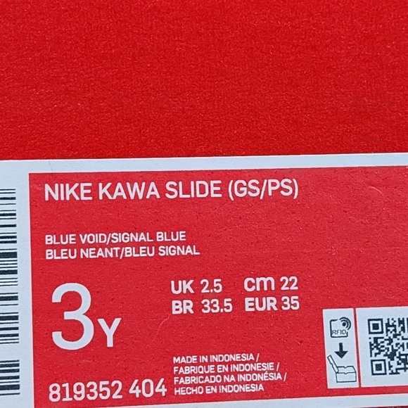 Nike Kids' Kawa Synthetic Strap Slip On Slide Sandals - 3Y - Picture 7 of 7